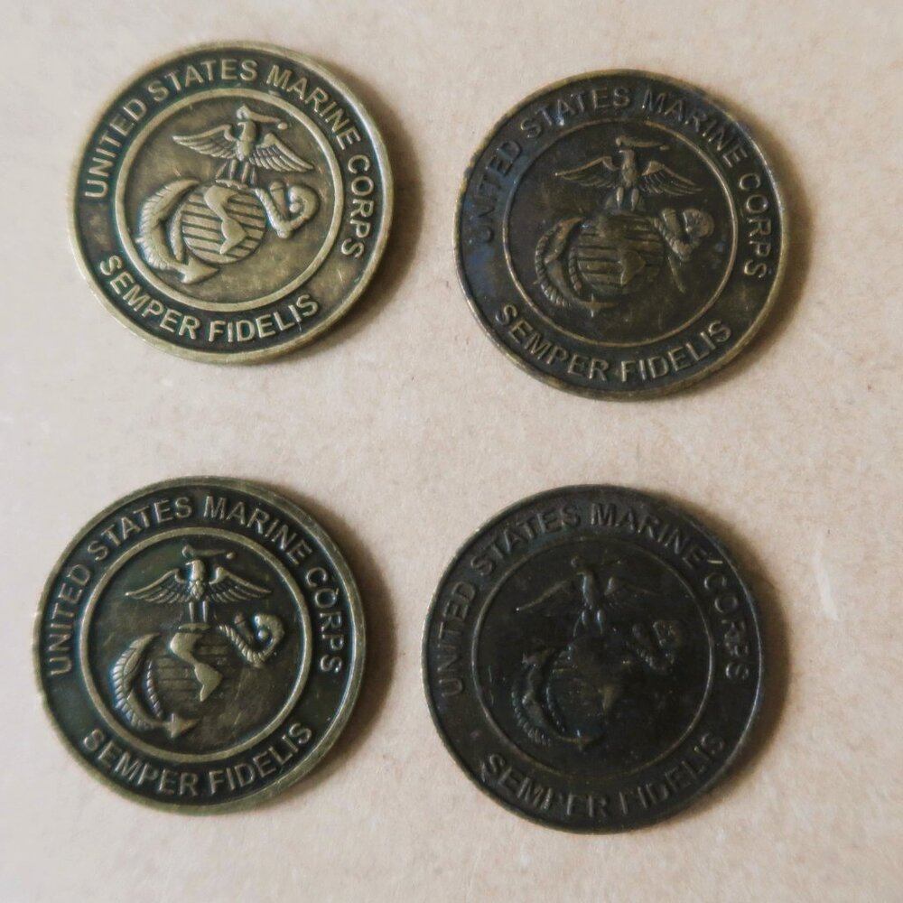 Semper Fidelis Marine Corps Toys for Tots Foundation Metal Tokens 1974 Coins